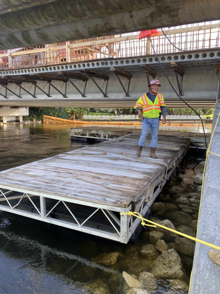 bridge repair construction barge