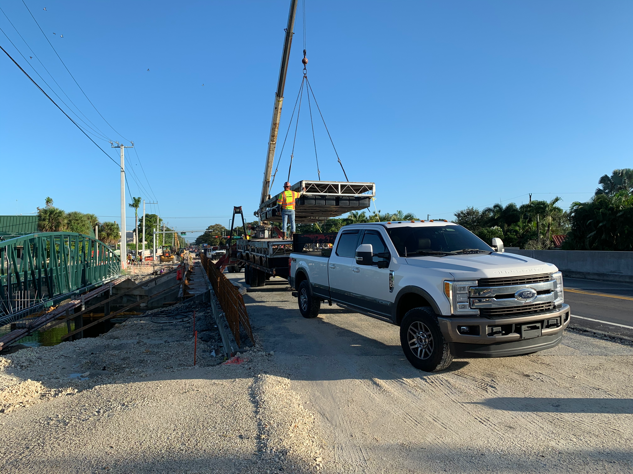 bridge repair construction barge